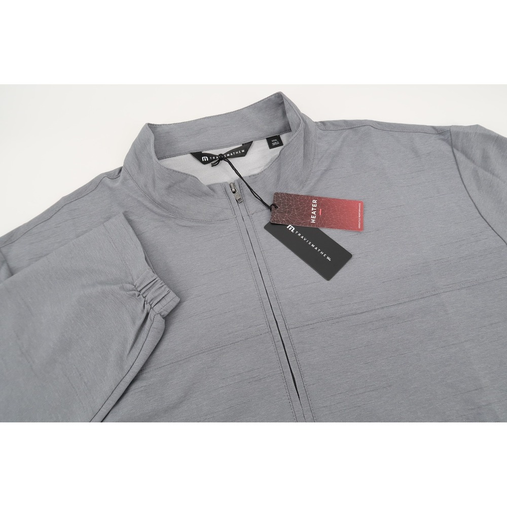 Travis Mathew Valley View No Logo Heater Zip Jacket Mens 3XL Gray Performance